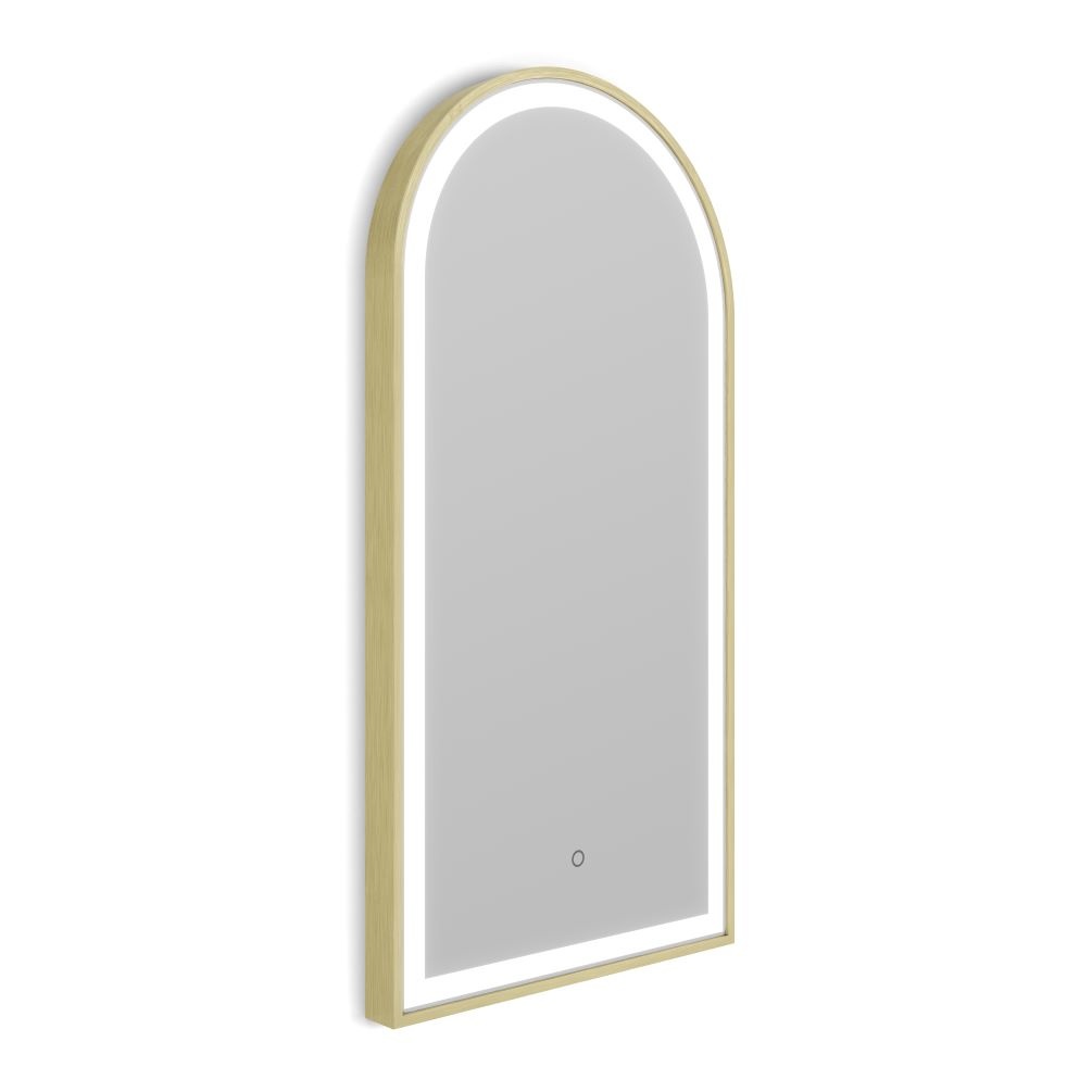 Cut out image of Origins Living Lomax Light Arch Brushed Brass Mirror